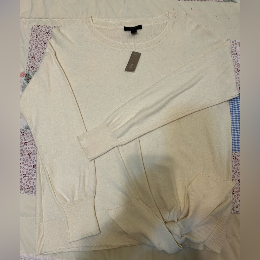 J. Crew Women's Cream Sweater - Picture 3 of 5